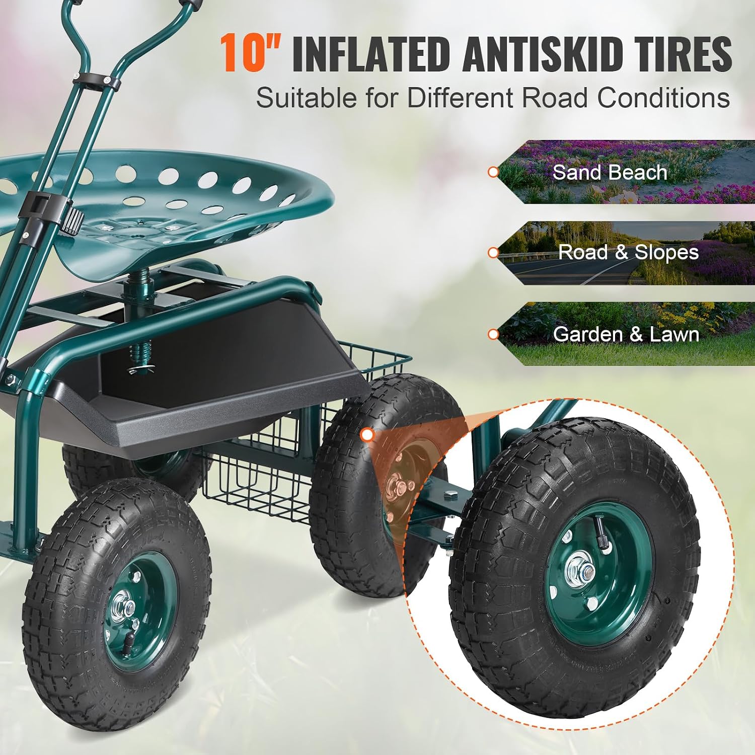 Garden Cart Rolling Workseat w - Gardening Yard Tools ulasan dan harga